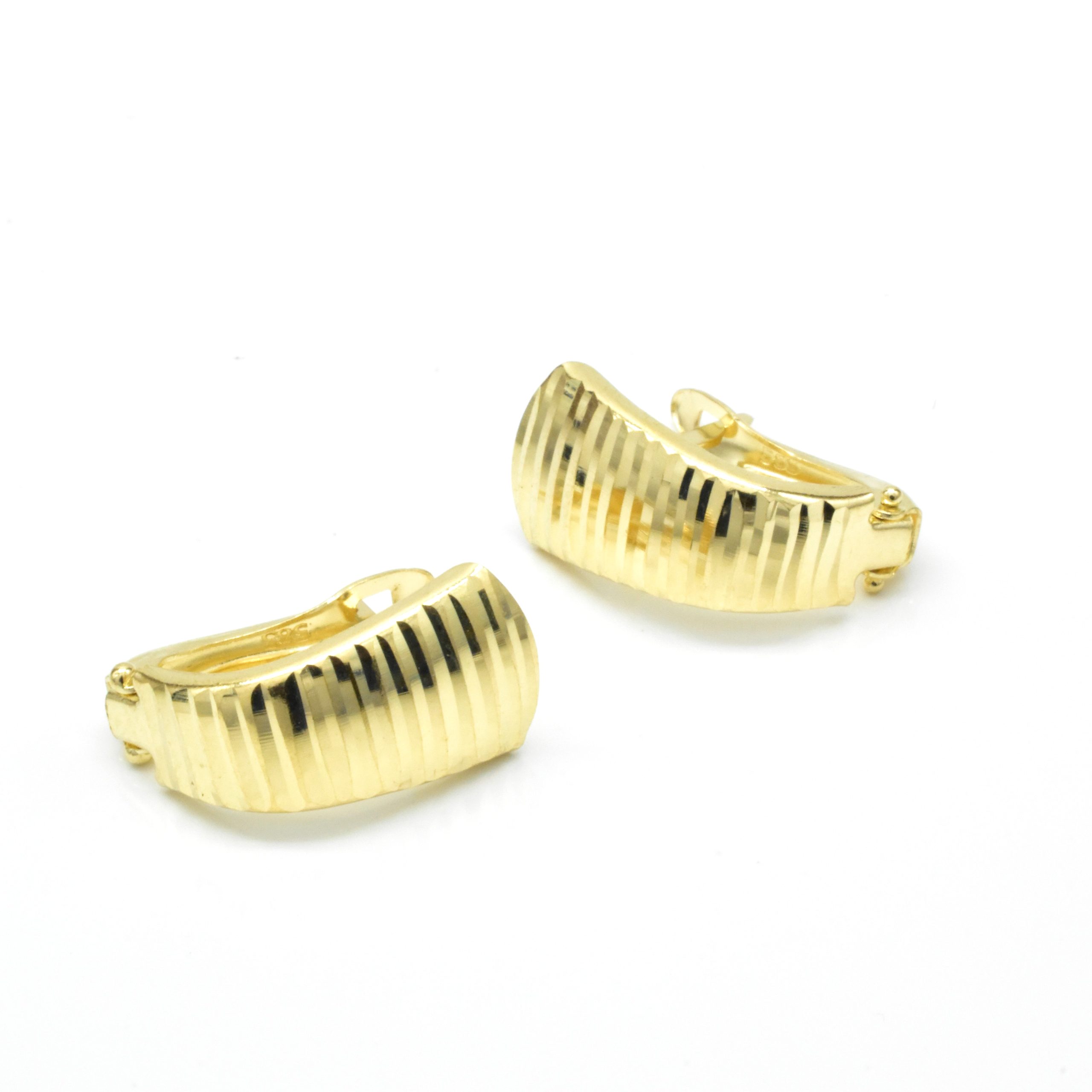 златни обеци релефна извита форма 14K Avangard Gold