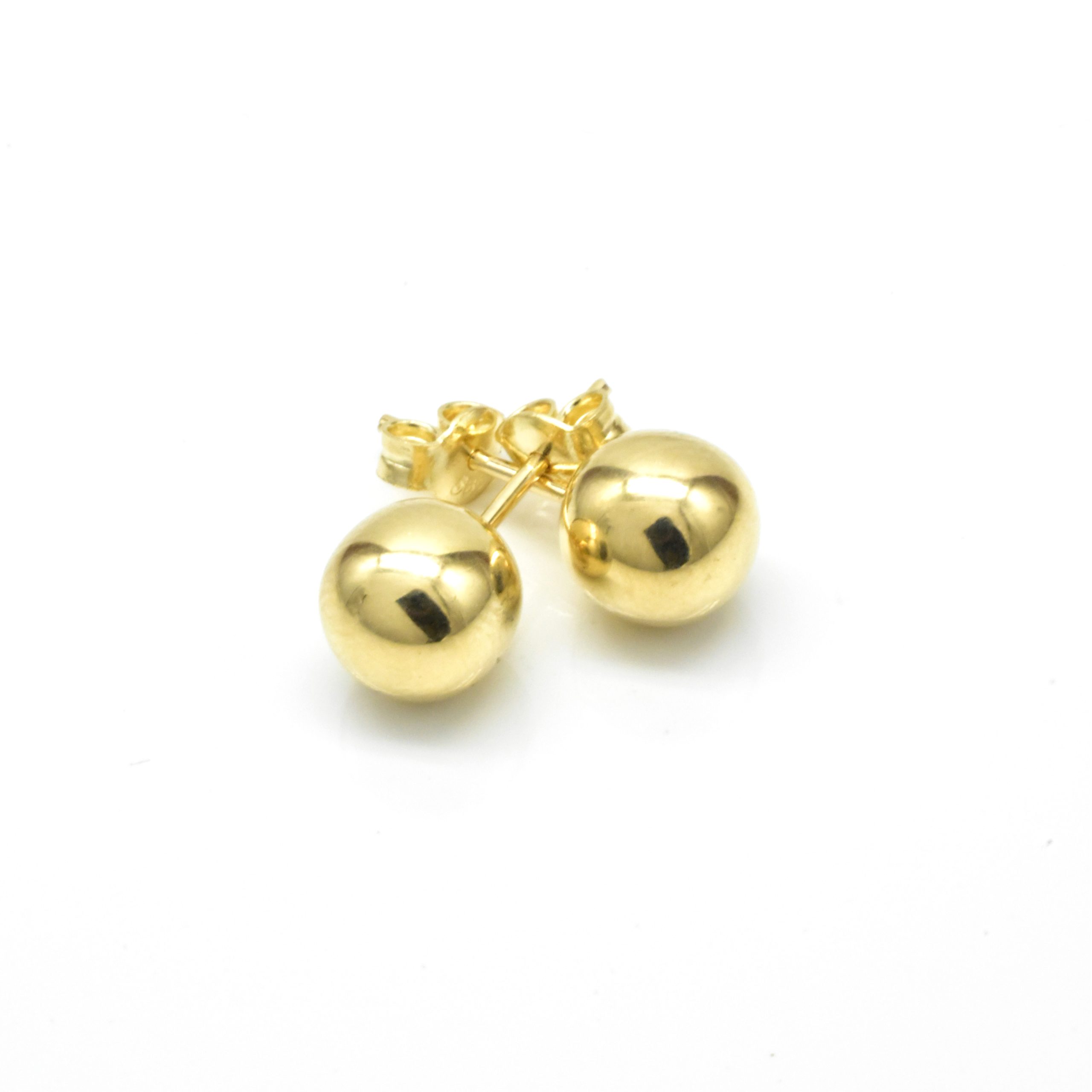 Елегантни златни обеци топчета с винт – Avangard Gold