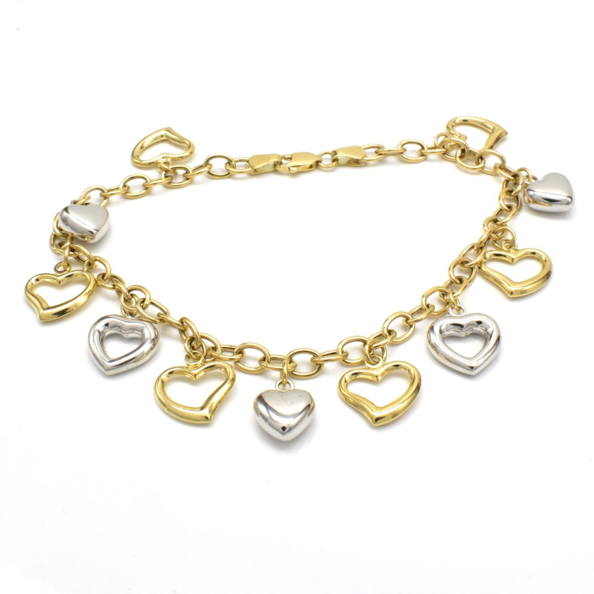 златна гривна със сърца двуцветна 14K Avangard Gold