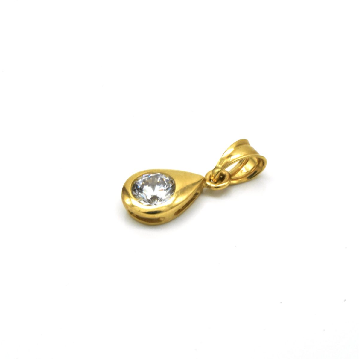 Златна висулка капка 14К с бял цирконий – 0.93 гр