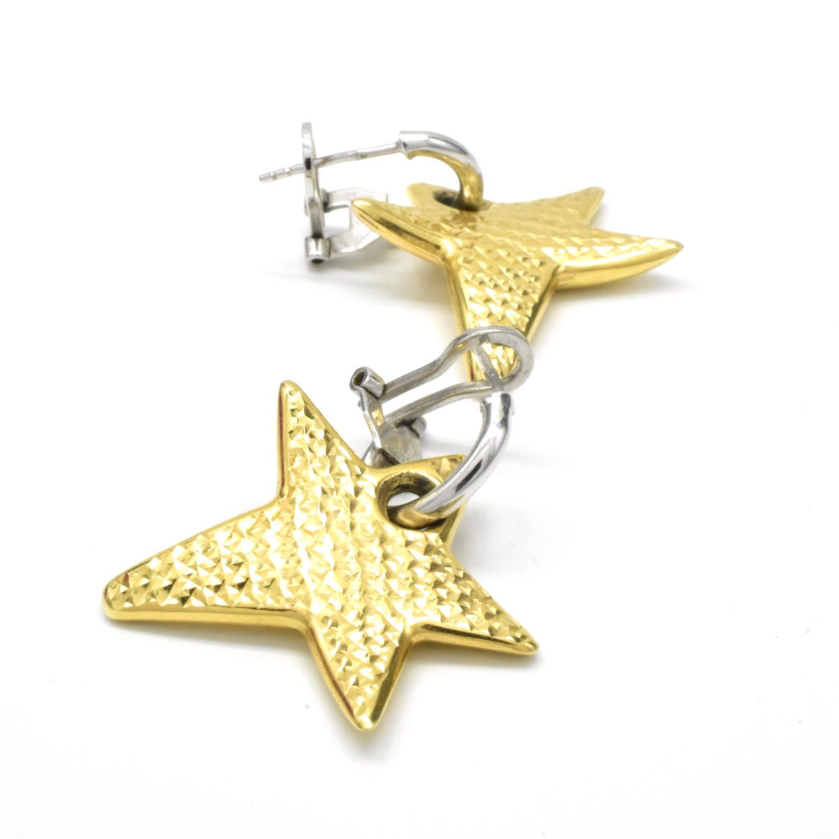 златни обеци звезда 14K двуцветни Avangard Gold