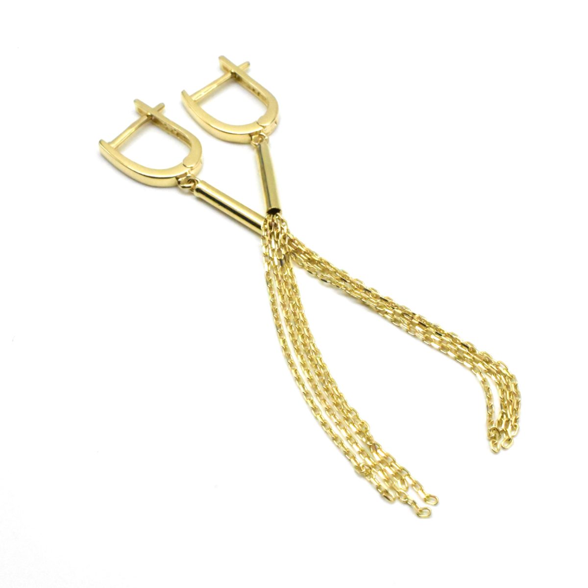 златни дълги обеци с верижки 14K Avangard Gold