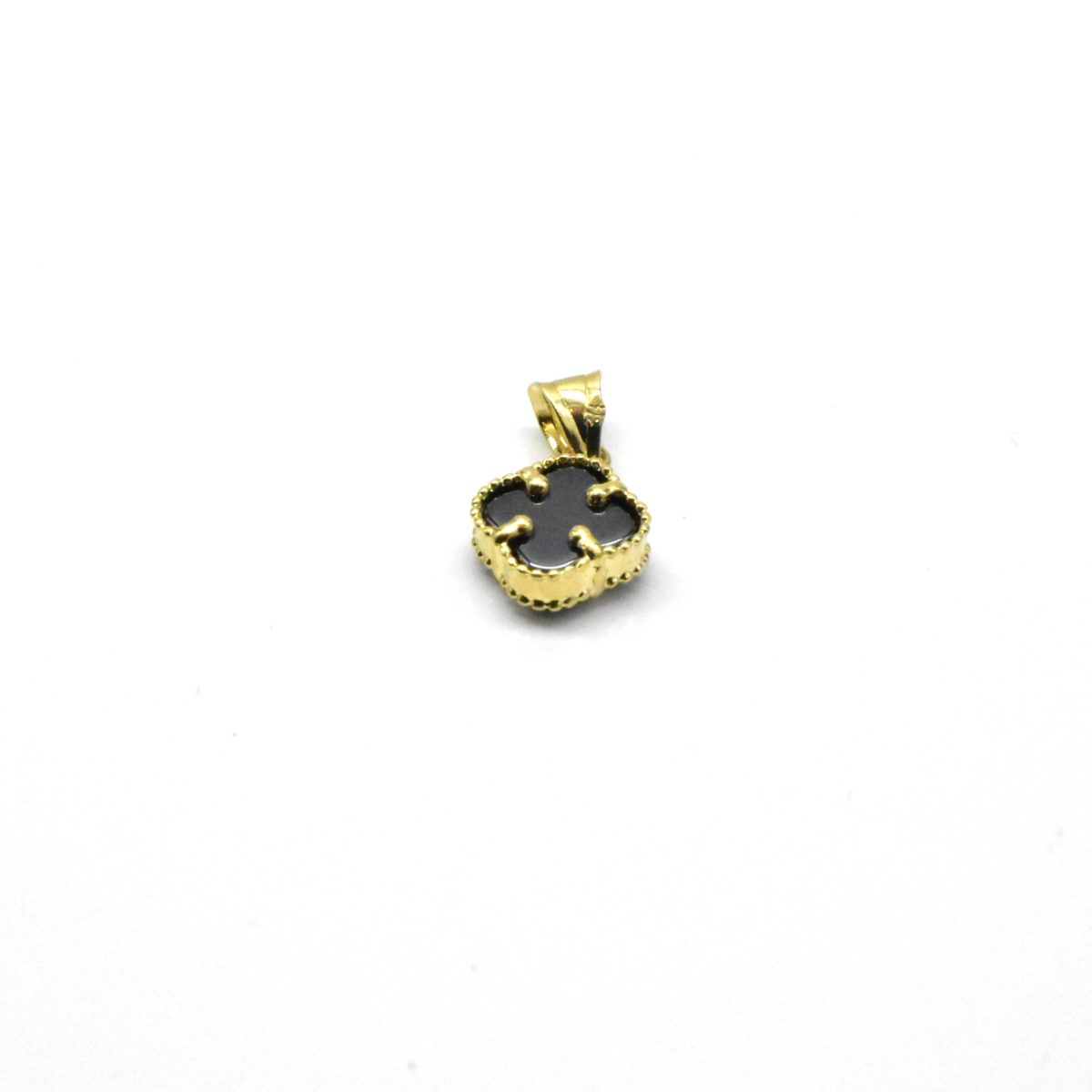 златна висулка clover black оникс 14K Avangard Gold