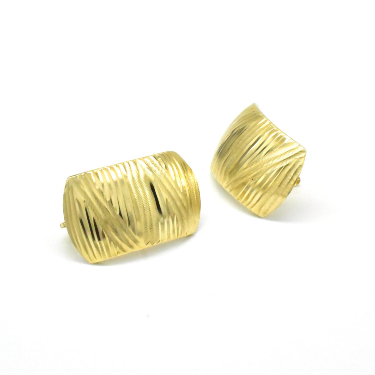 масивни златни обеци 14K релеф Avangard Gold
