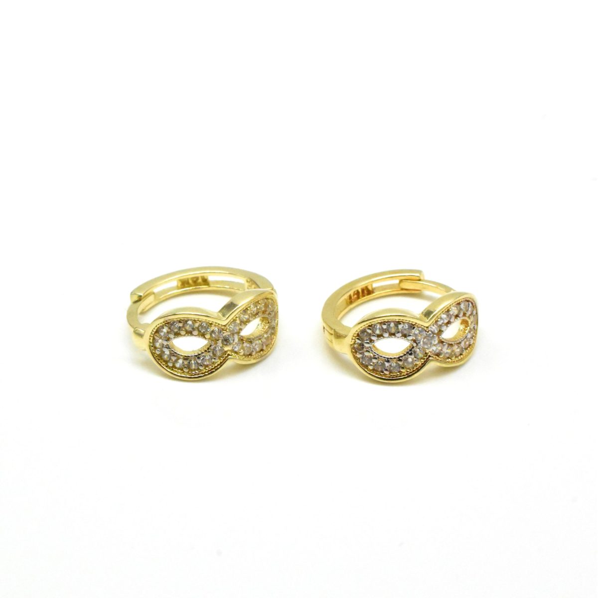 златни обеци безкрайност цирконий 14K Avangard Gold