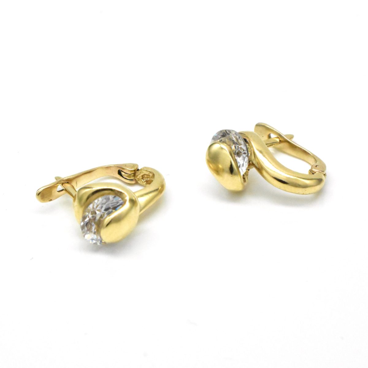 златни обеци с цирконий 14K Avangard Gold