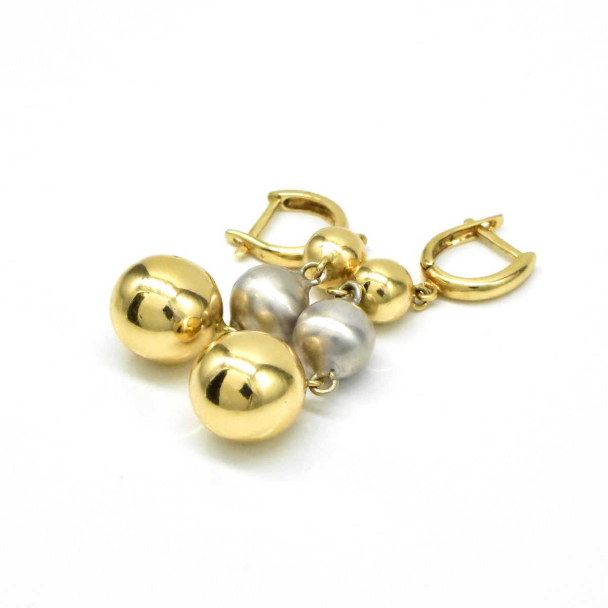 златни обеци халки със сфери 14K Avangard Gold