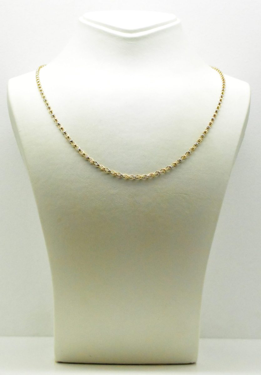 Двуцветен златен синджир Faceted Oval 14К – 3.65гр