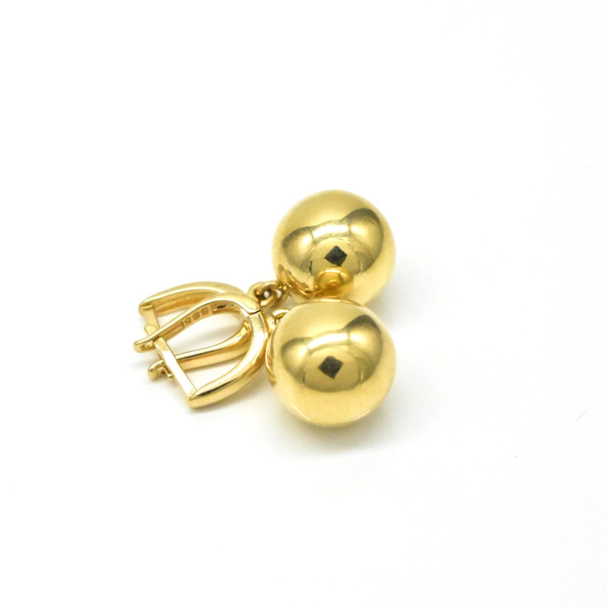 златни обеци с топче 14k