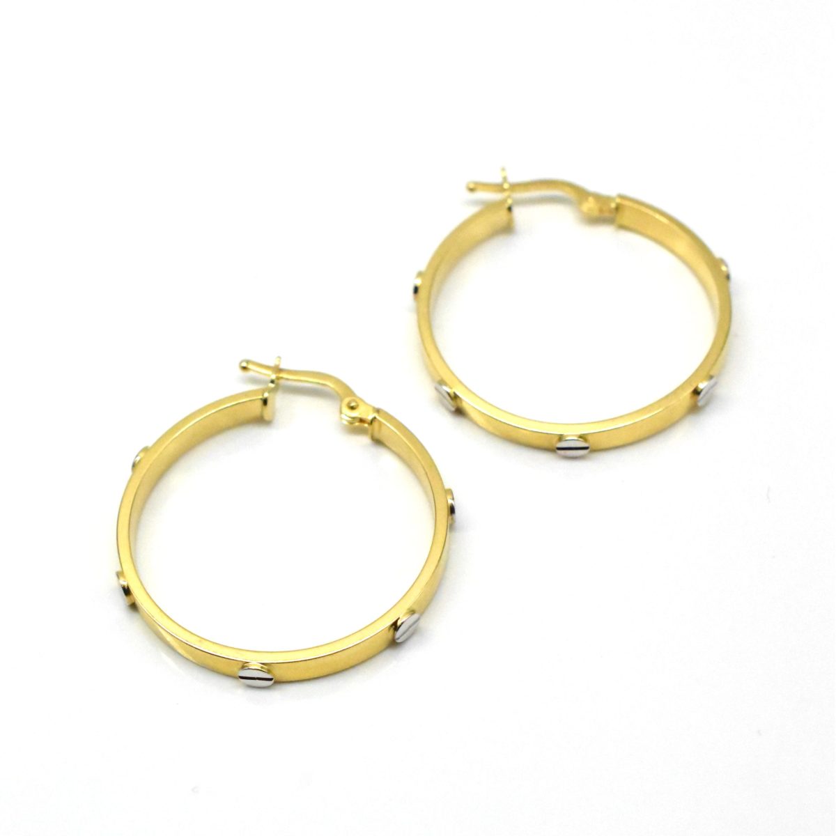 златни обеци халки с акценти 14k