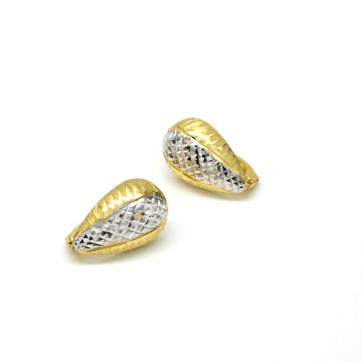 двуцветни златни обеци елипса 14K Avangard Gold