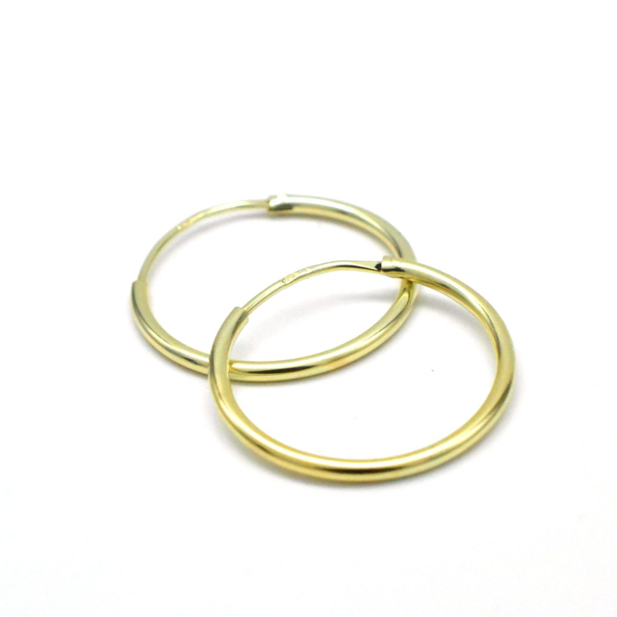 тънки златни обеци халки 14k