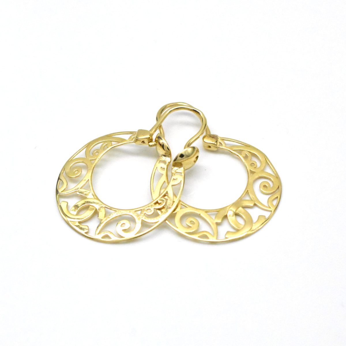 златни обеци халки ажурни 14K 585 Avangard Gold