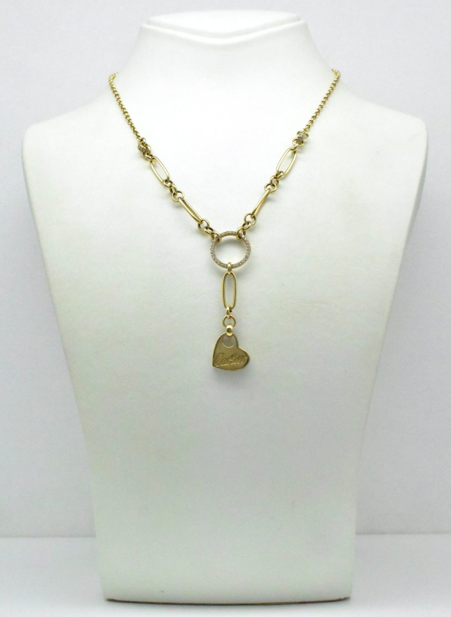Златен ланец Love Heart 14К с висулка сърце – 8.26гр