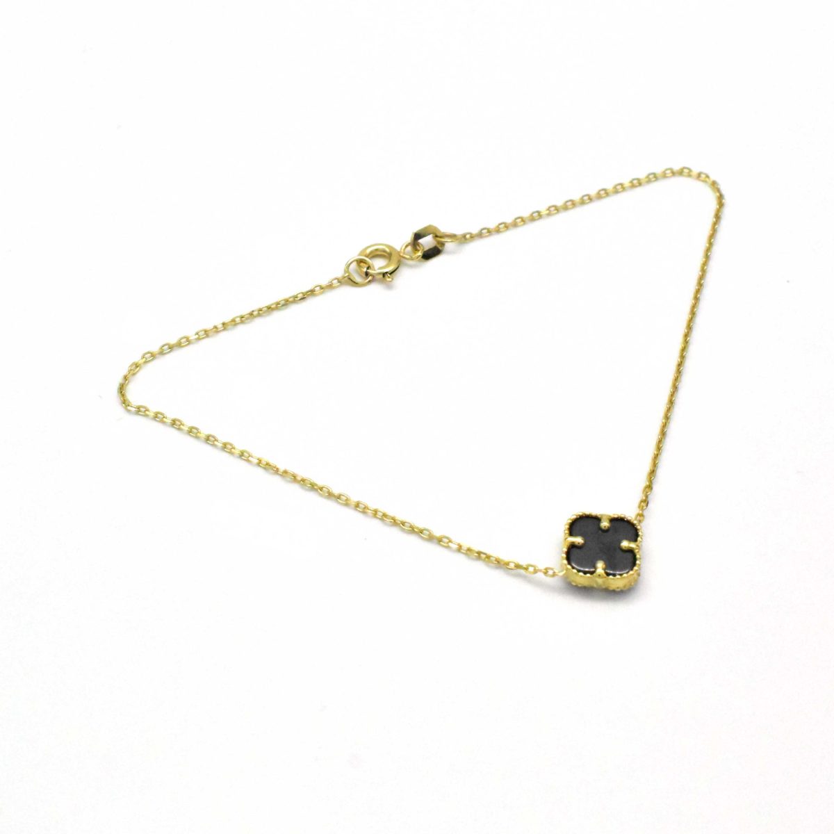 Дамска златна гривна Clover Black 14K