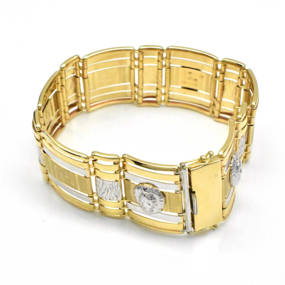 Масивна мъжка златна гривна с лъв 14K