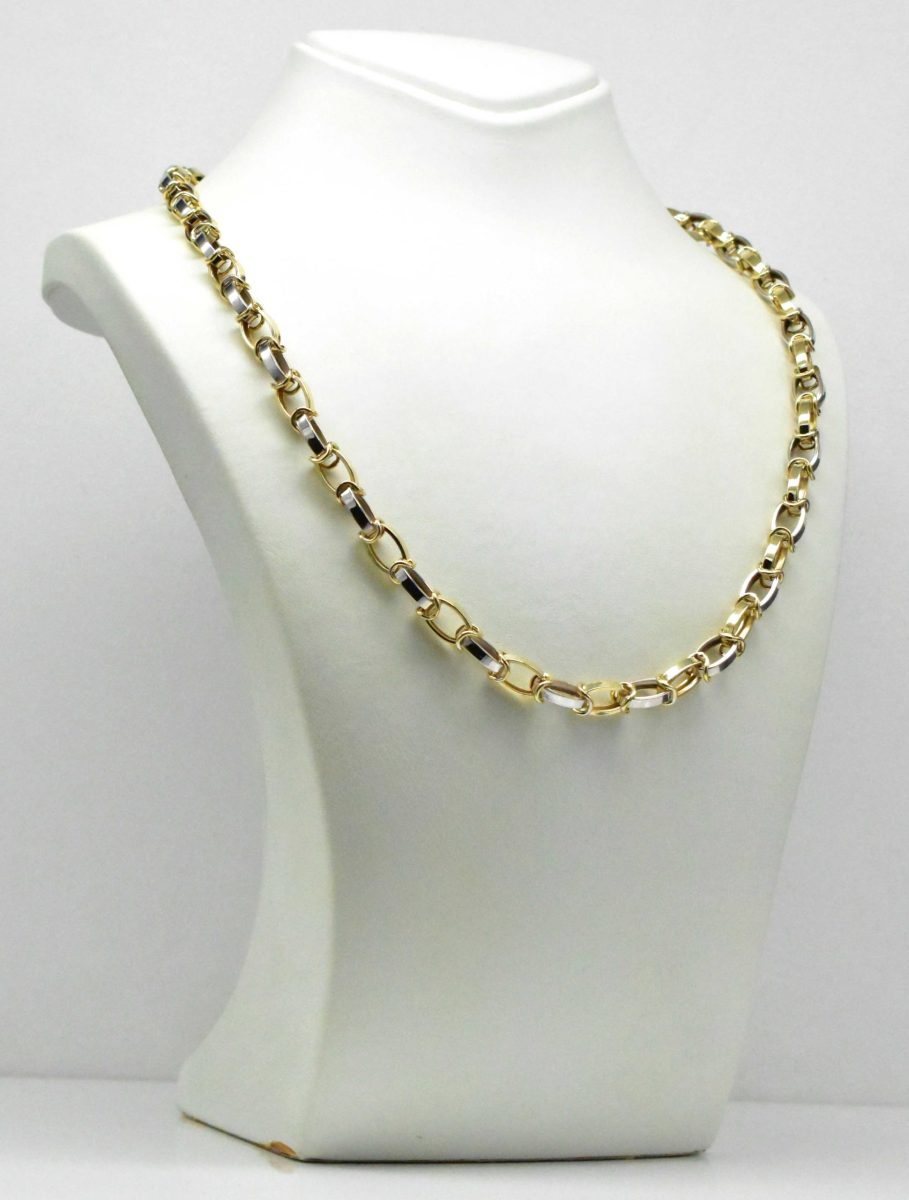 Мъжки двуцветен златен ланец 14K – 20.57гр - Image 2