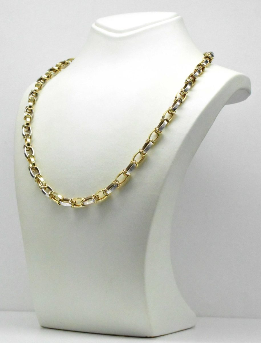 Мъжки двуцветен златен ланец 14K – 20.57гр - Image 3