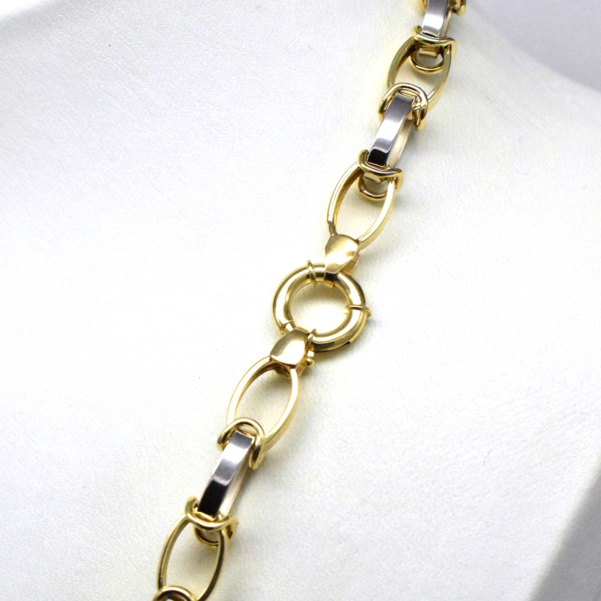 Мъжки двуцветен златен ланец 14K – 20.57гр - Image 4