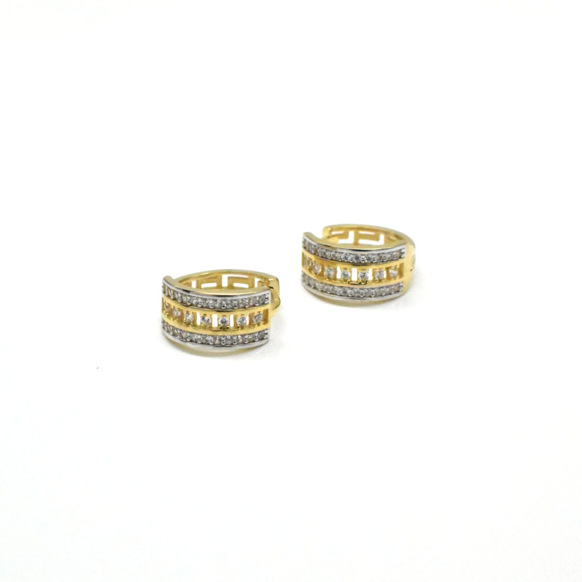 Дамски златни обеци 585 с бляскави камъни – Avangard Gold