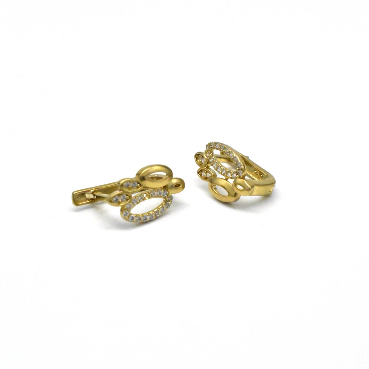 Дамски златни обеци 585 с циркони – Avangard Gold