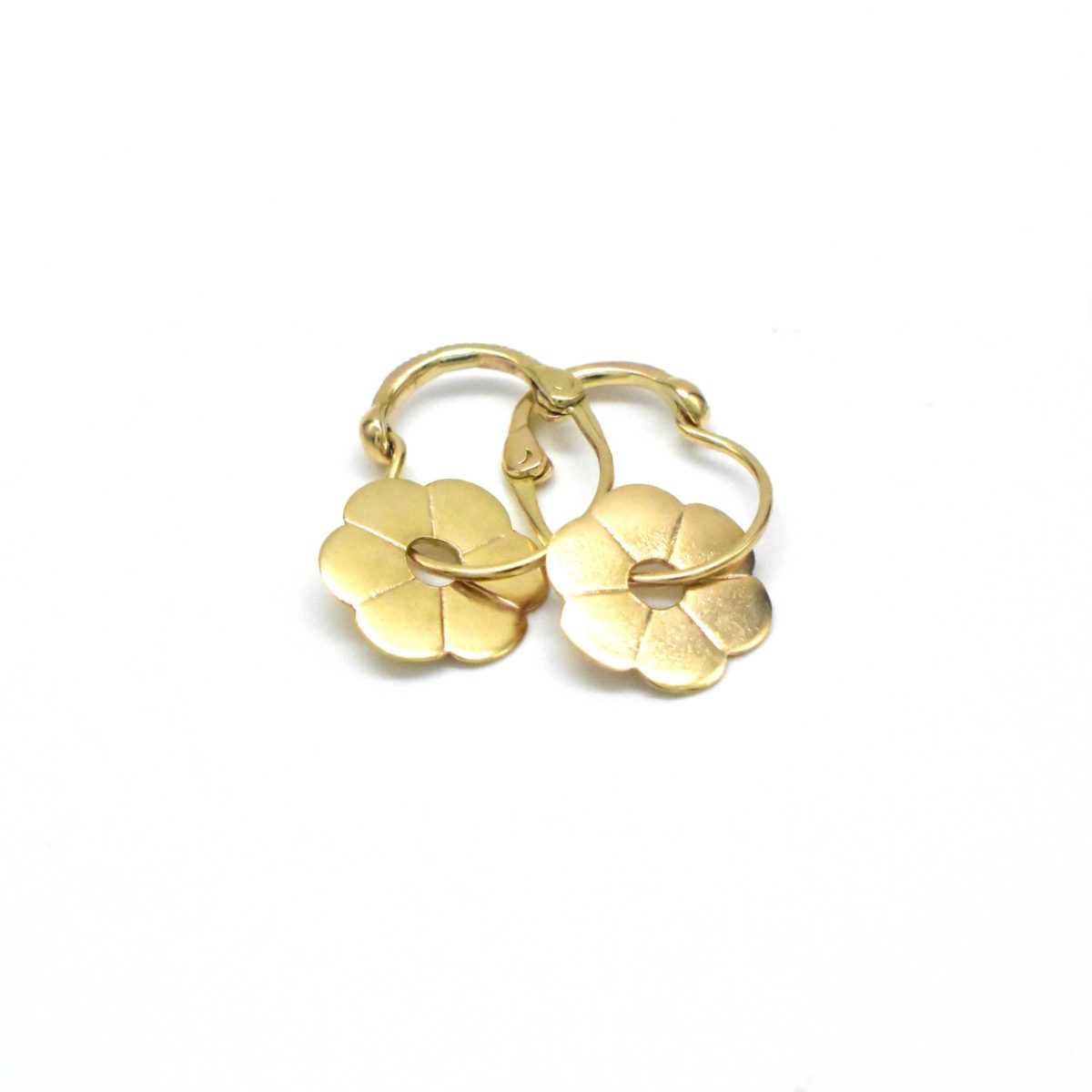Дамски флорални обеци от жълто злато 585 – Avangard Gold