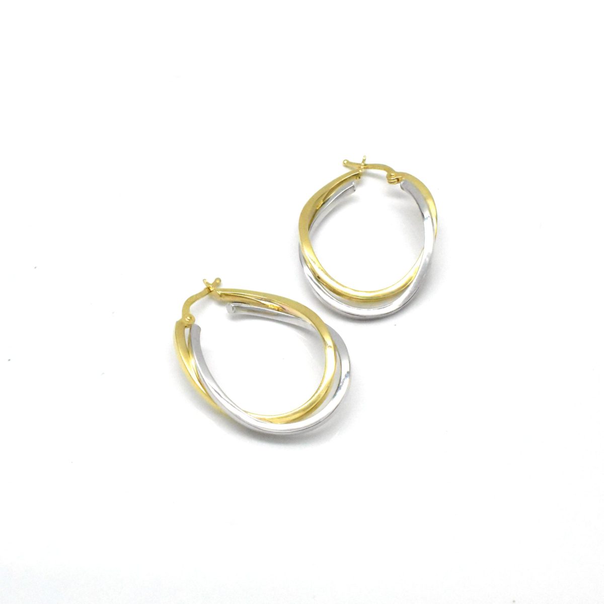 Двуцветни обеци от злато 585 – Avangard Gold