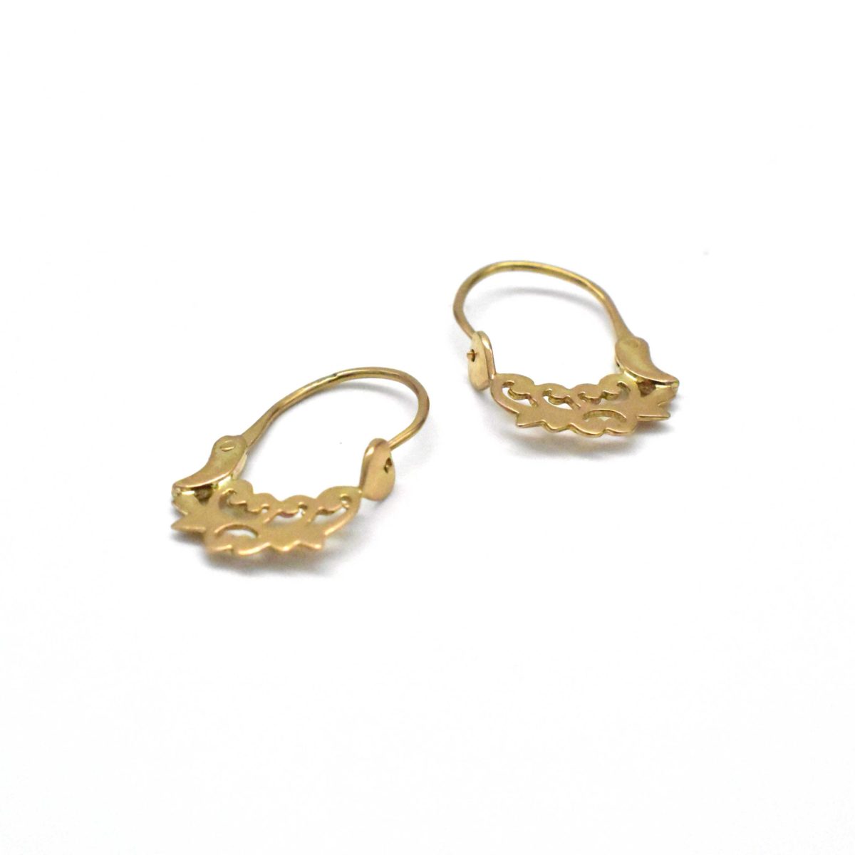 Ежедневни златни обеци 585 с ажурна структура – Avangard Gold