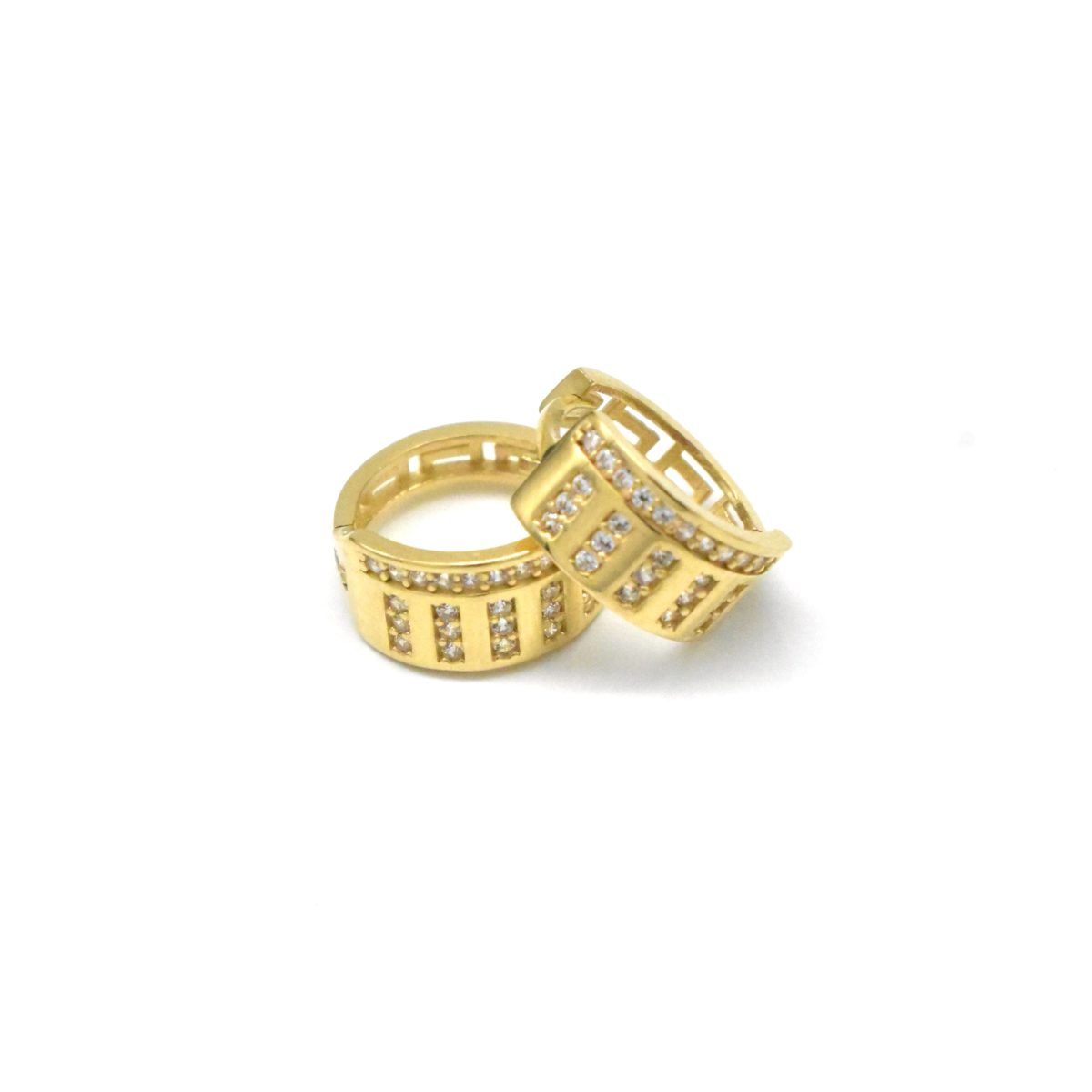 Ежедневни златни обеци 14 карата с камъни – Avangard Gold