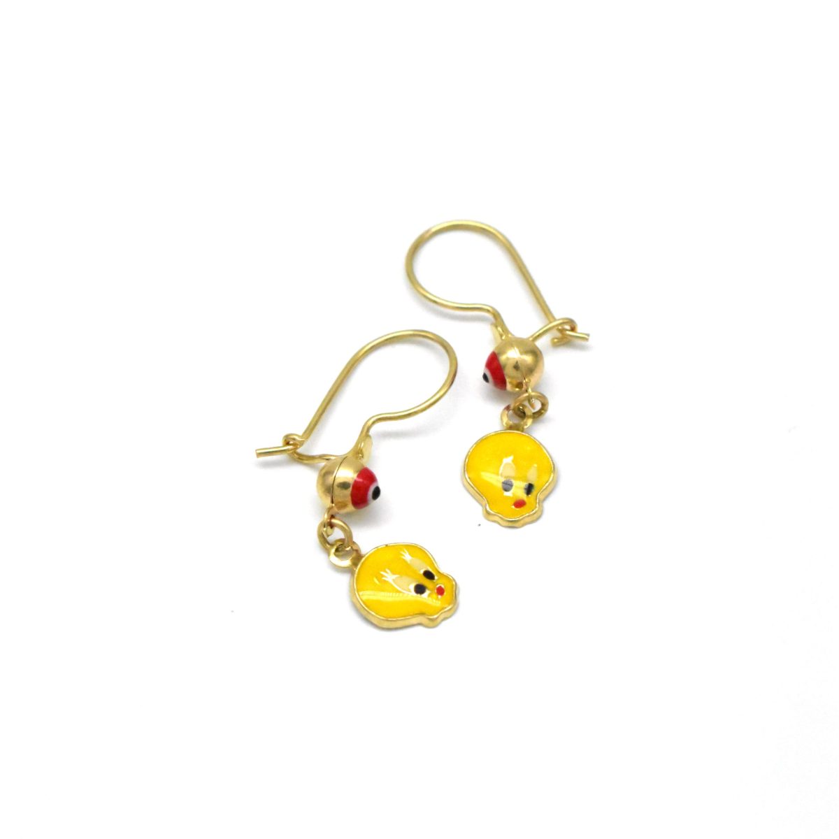 Детски златни обеци Tweety от 14К жълто злато