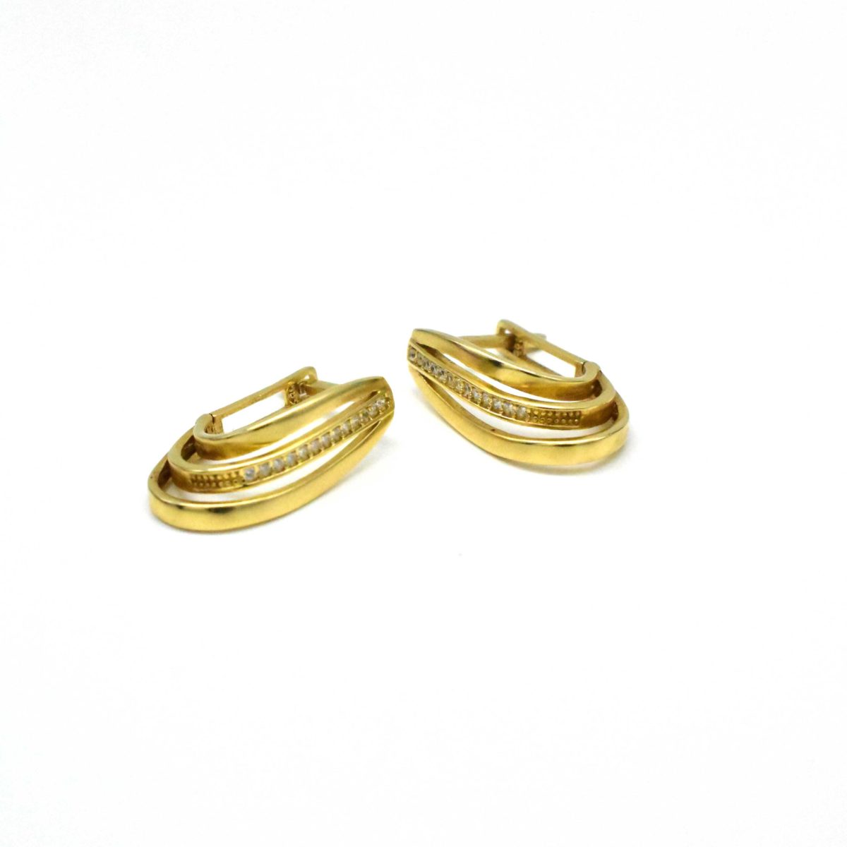 Златни обеци Avangard Gold с циркони
