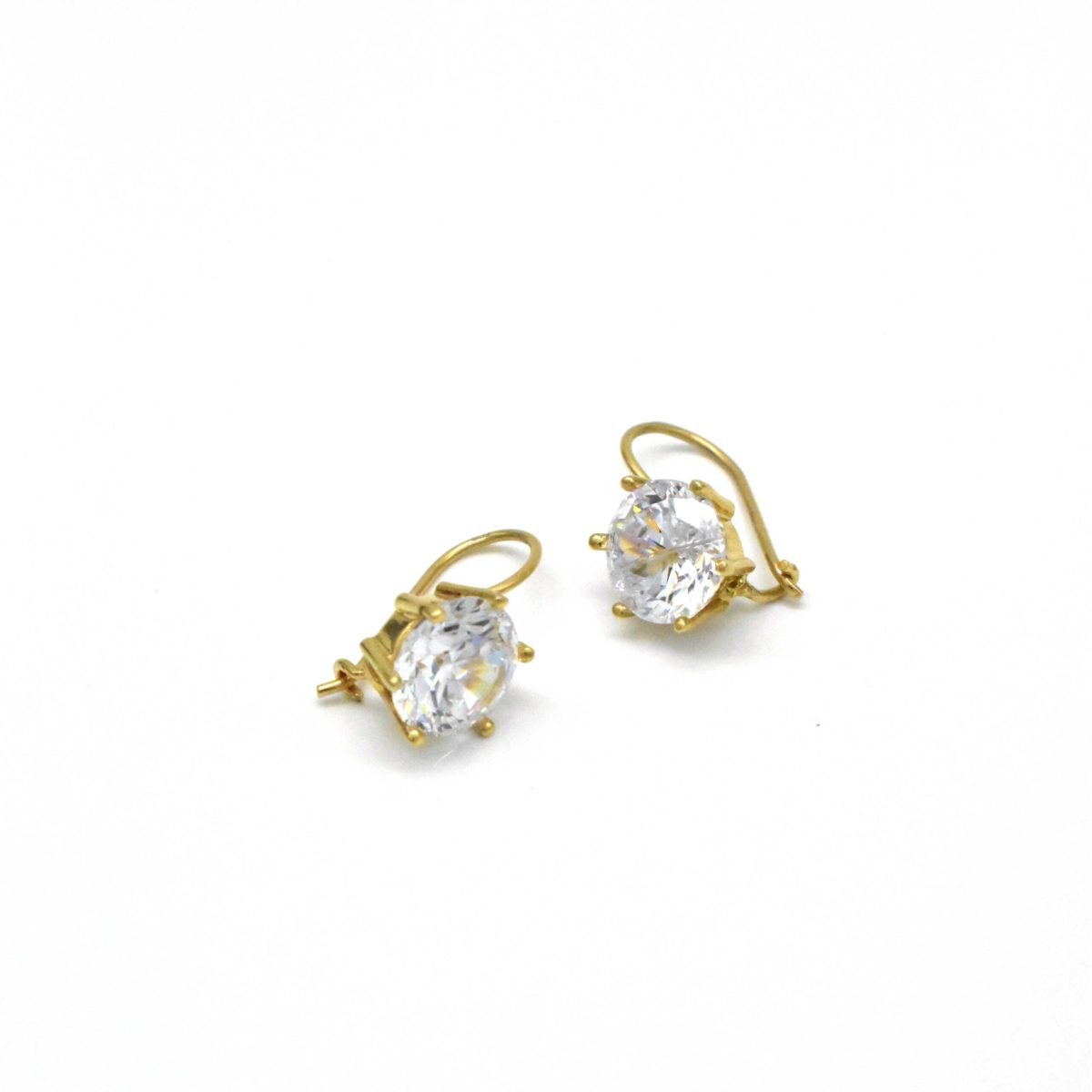 Златни обеци Avangard Gold с бял камък