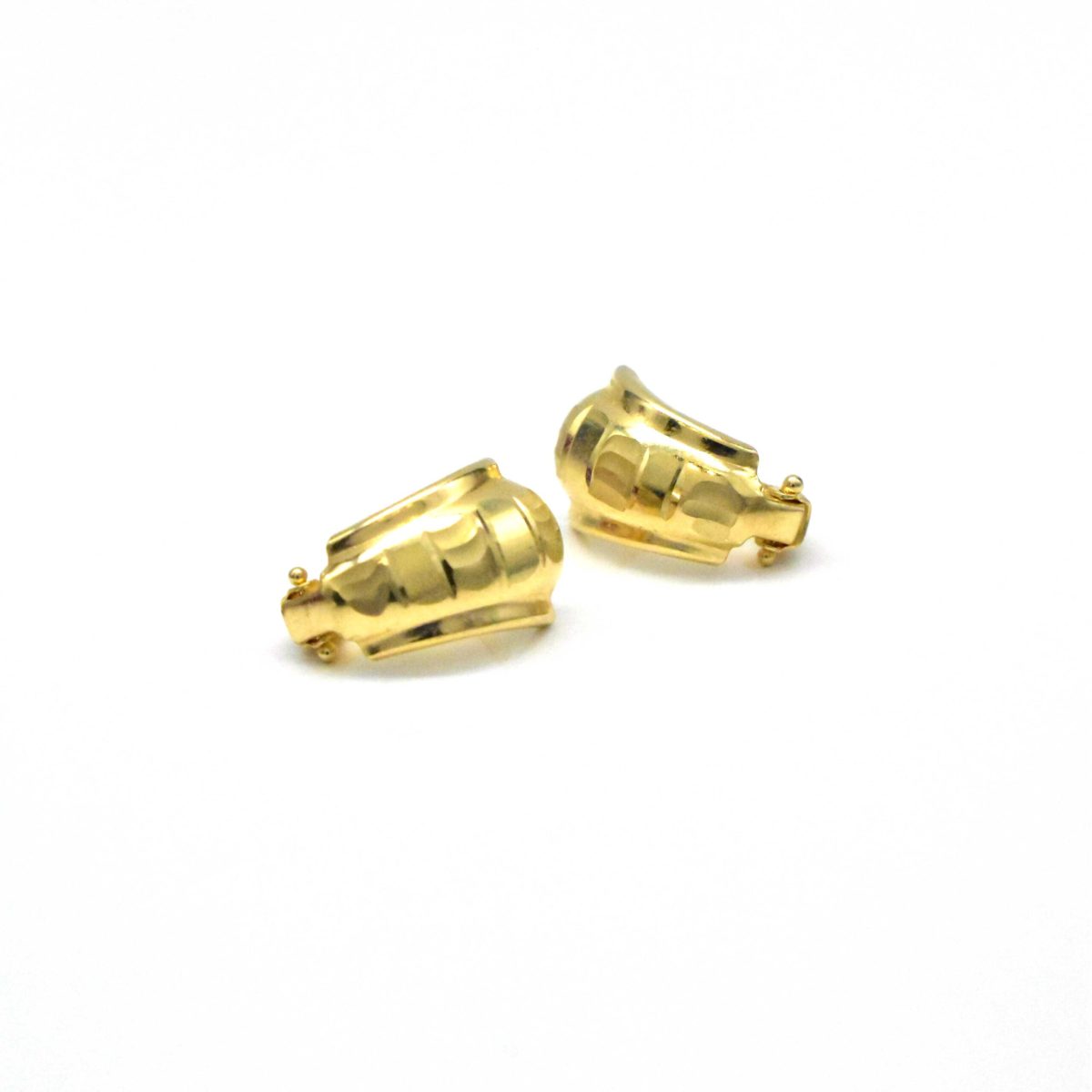 Минималистични скулптурни златни обеци – Avangard Gold