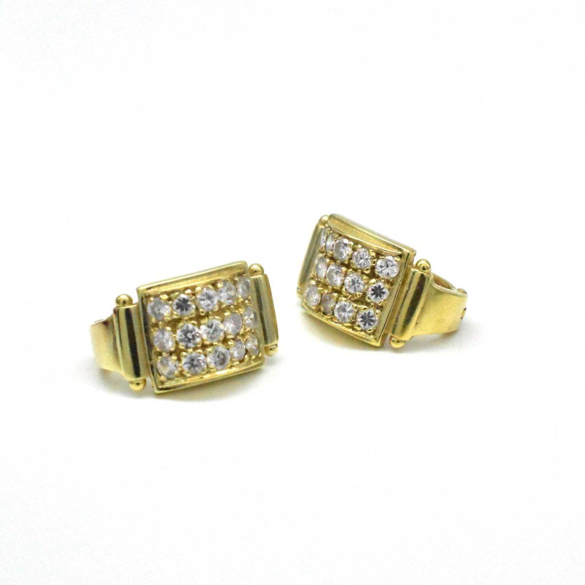 Дамски златни обеци 585 с бели циркони – Avangard Gold