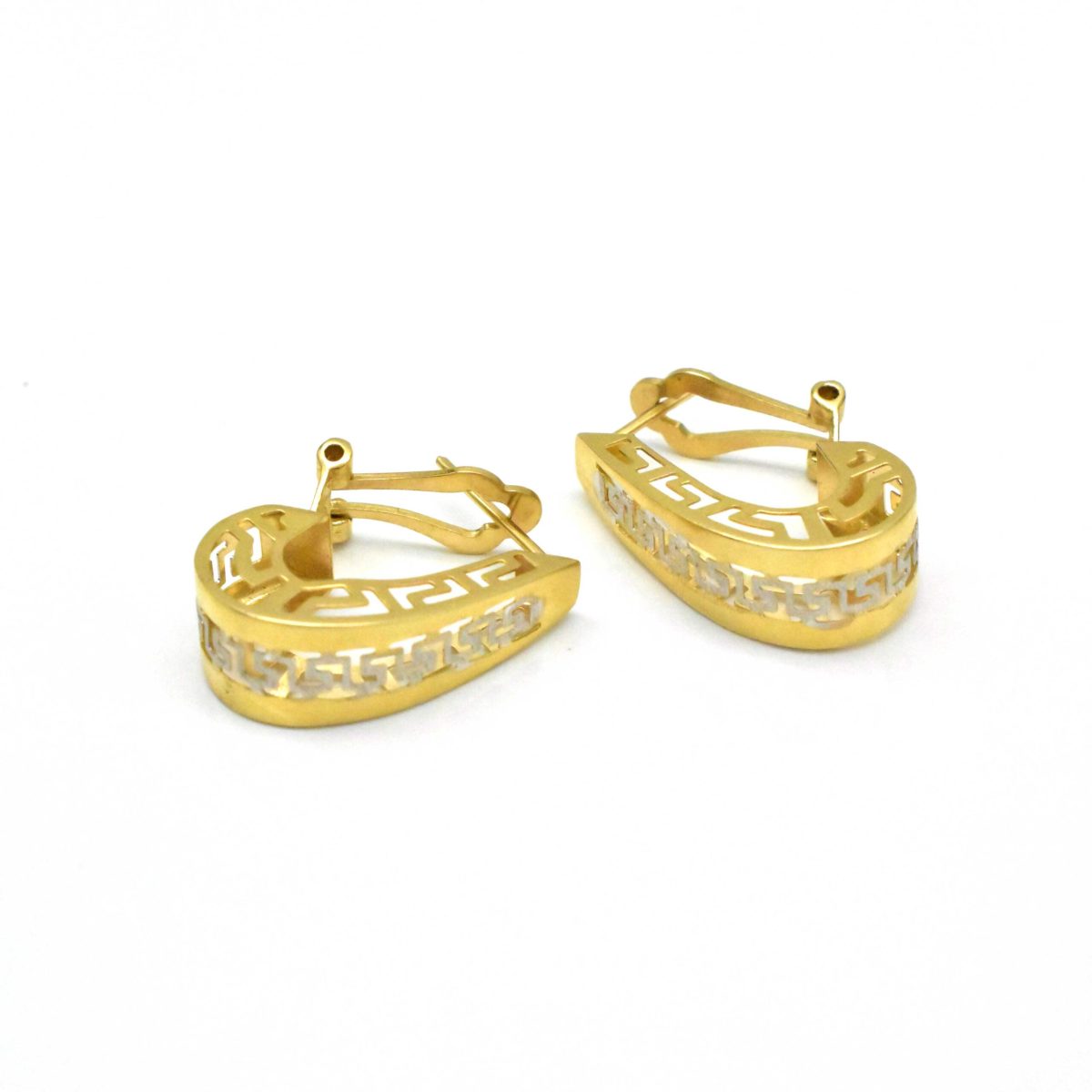 Двутонови златни обеци 585 – Avangard Gold
