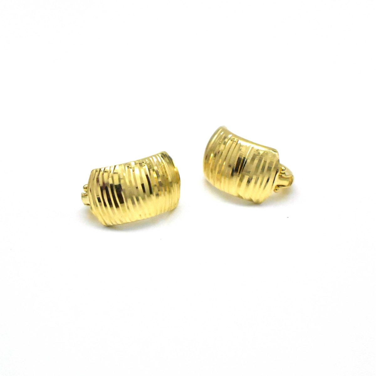 Елегантни релефни златни обеци 14К – Avangard Gold