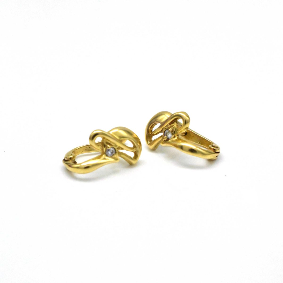 Златни обеци ежедневни 14К – 2.87гр, дизайн с цирконий – Avangard Gold
