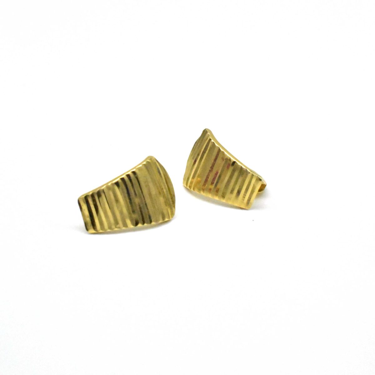 Златни обеци ежедневни 14К – 1.60гр, релефен дизайн – Avangard Gold
