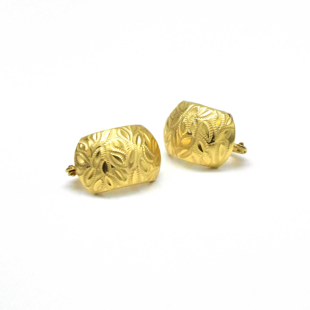 Златни обеци ежедневни 14К – 2.46гр, релефен дизайн – Avangard Gold