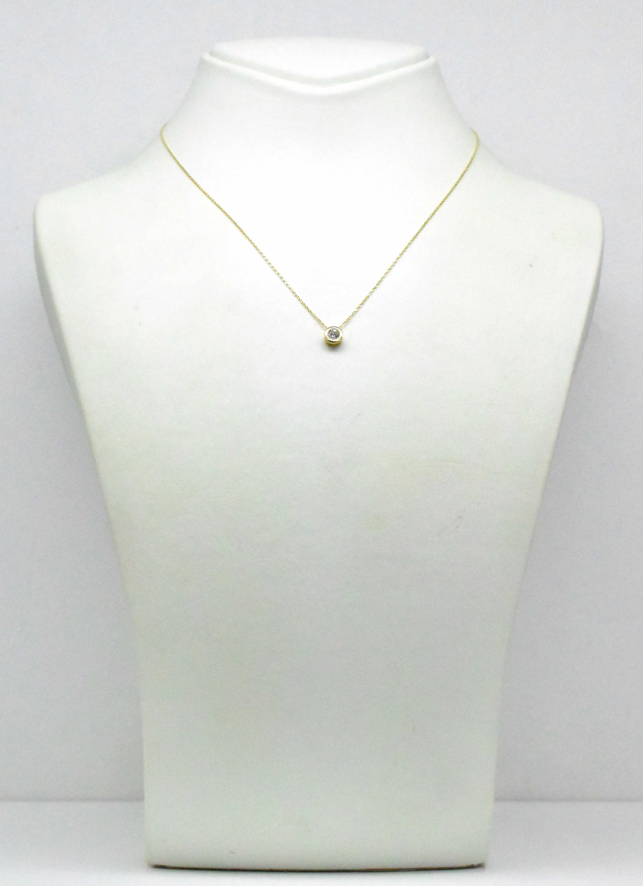 Дамско златно колие с цирконий 14K