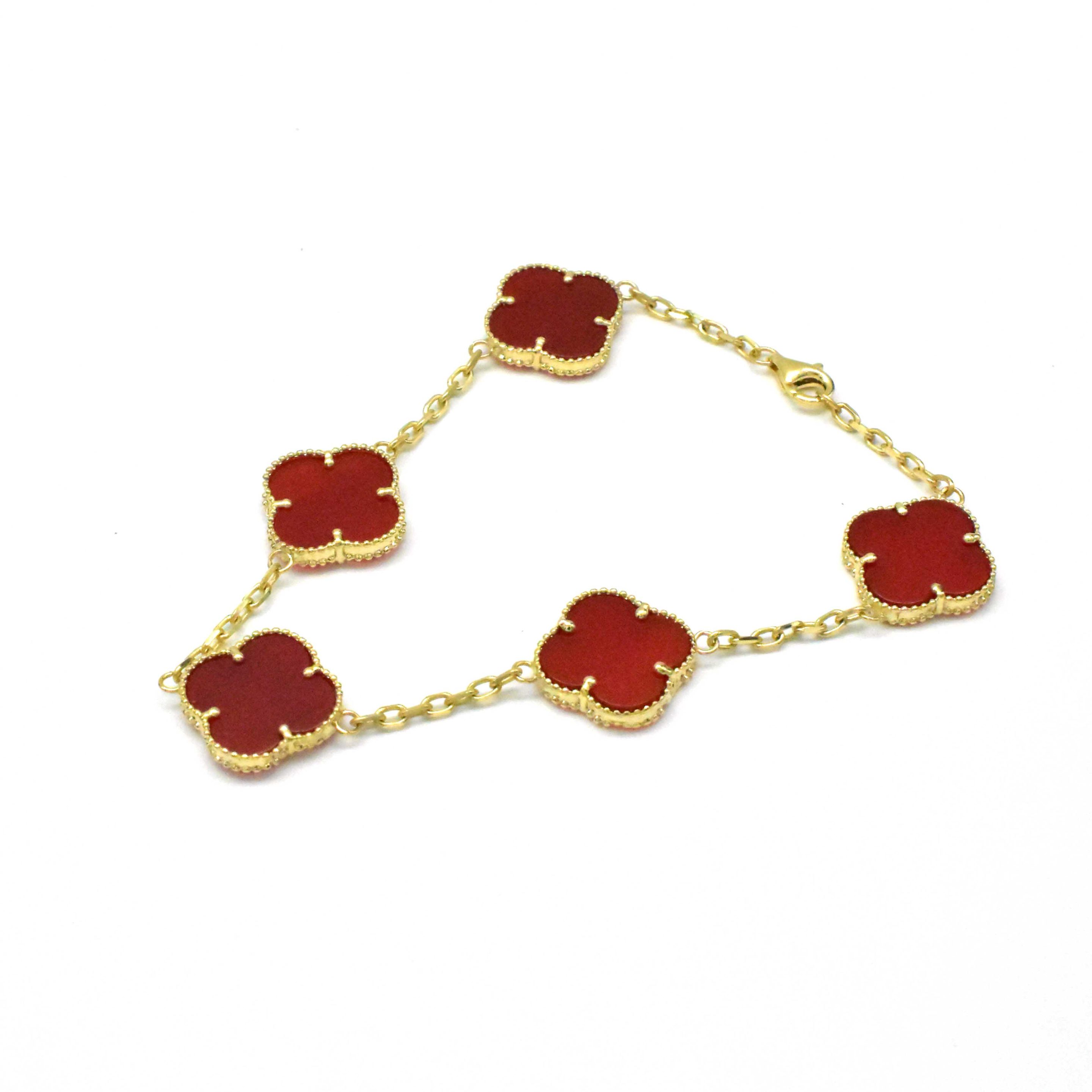 златна гривна Red Clover 14К