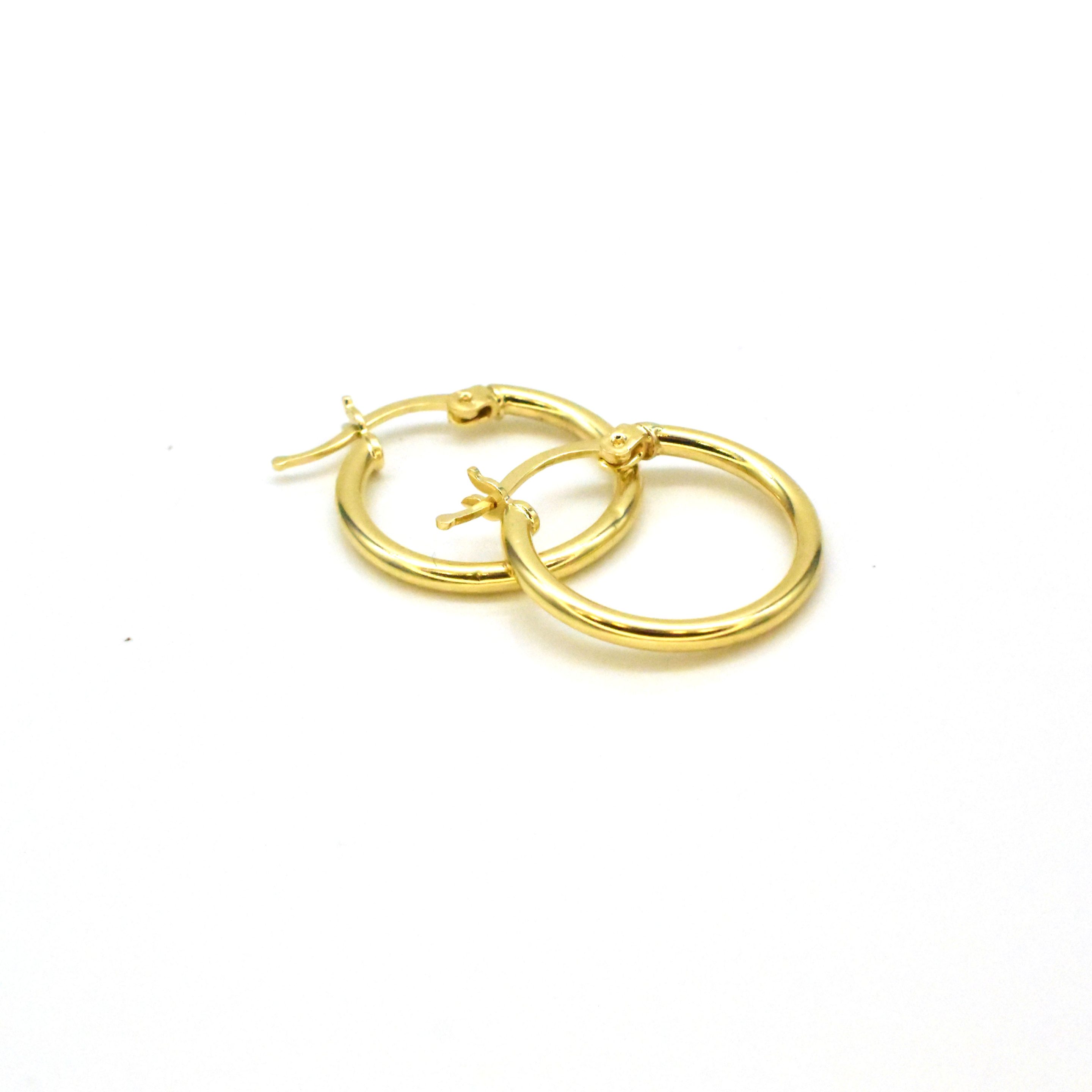 Класически златни обеци халки 585 – Avangard Gold