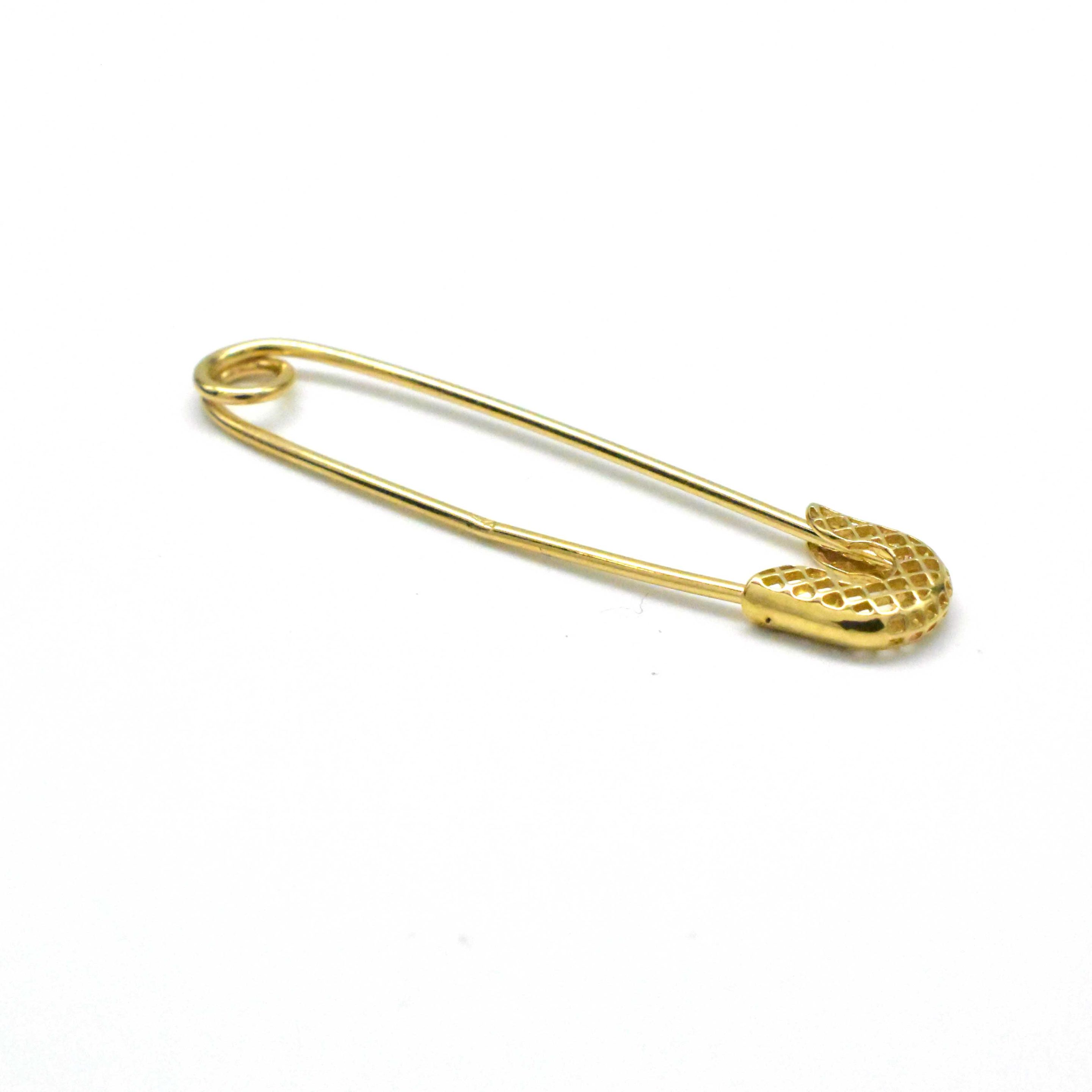 Златна висулка безопасна игла 14K