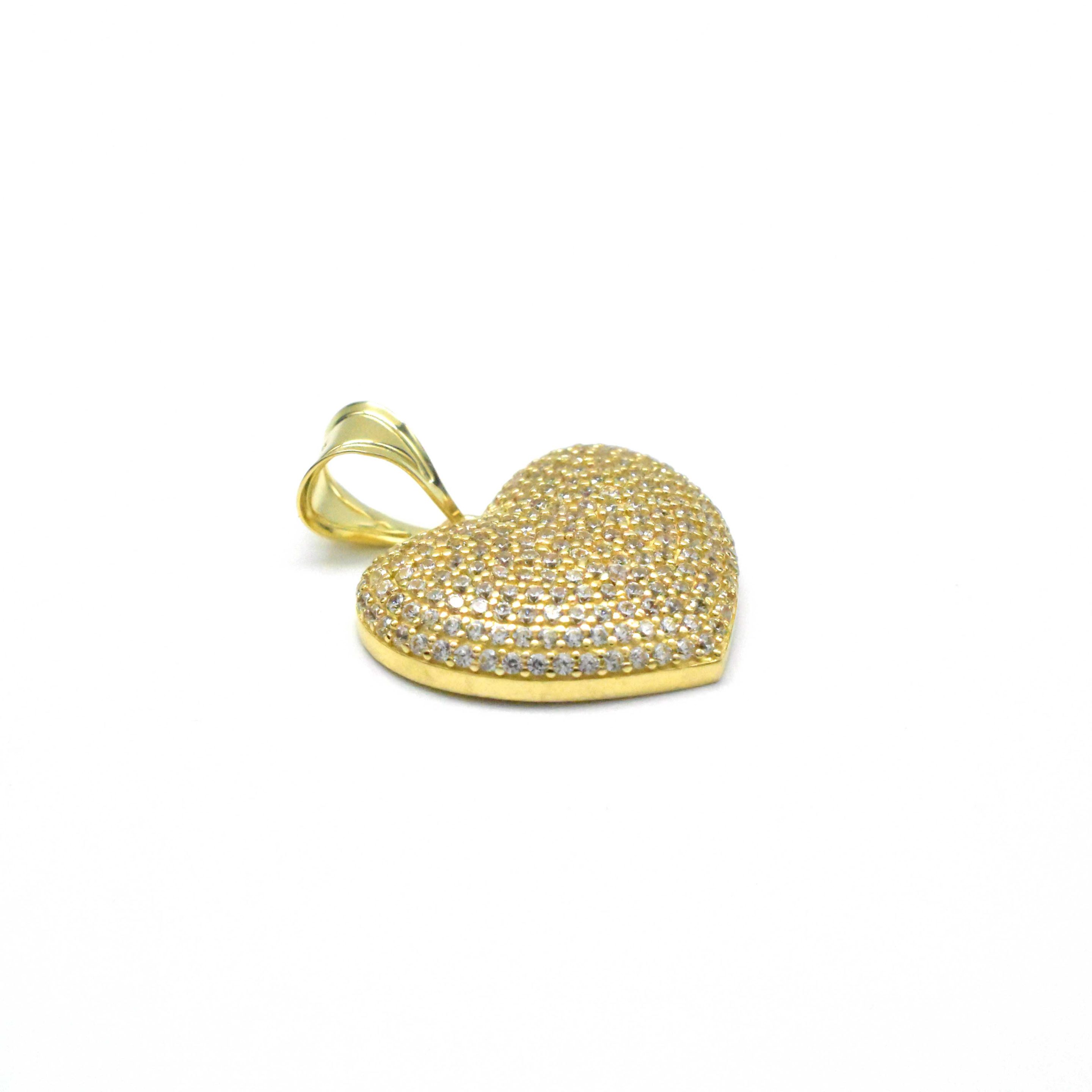 златна висулка сърце с цирконии 14K Avangard Gold