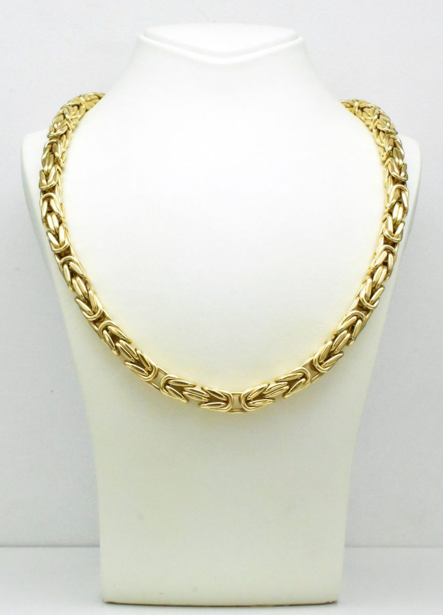 Масивен мъжки златен ланец Byzantine 14K 585