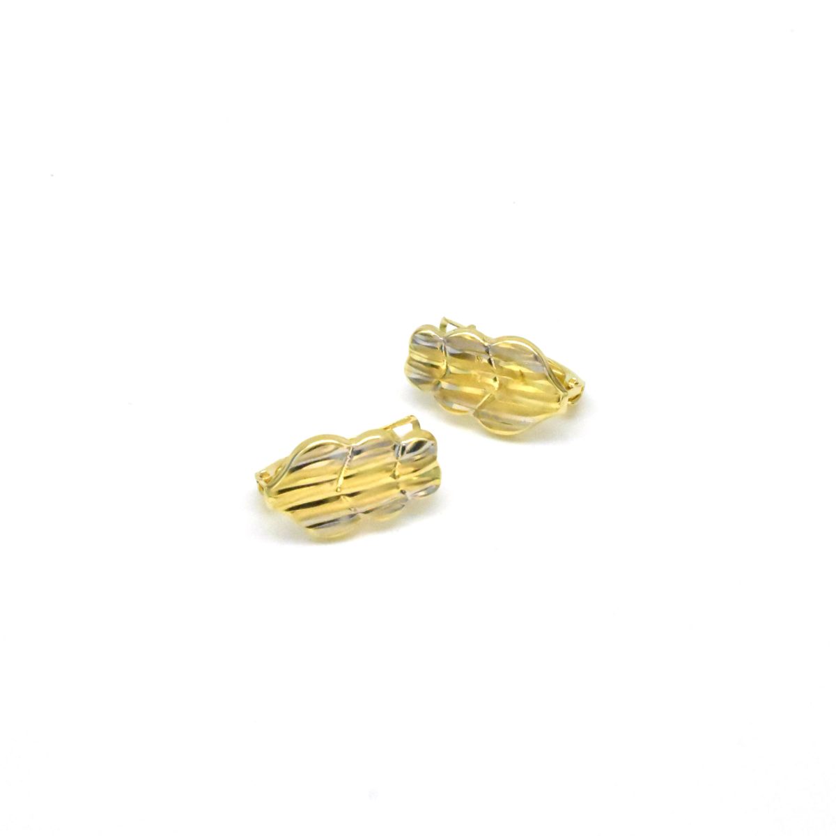 Дамски двуцветни златни обеци 585 проба – Avangard Gold