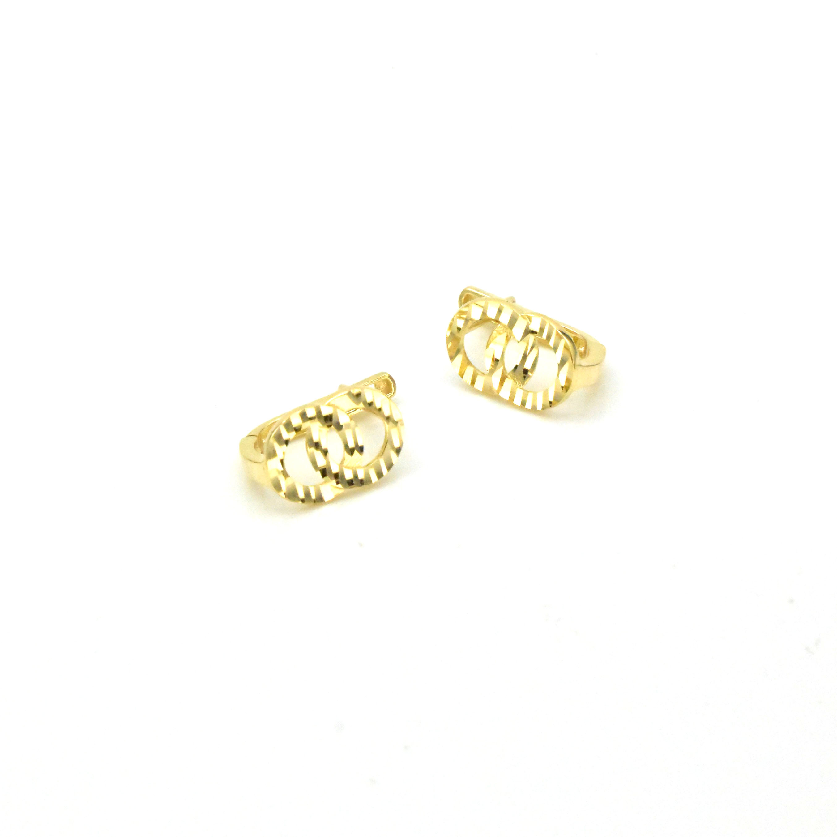 Дамски двуцветни златни обеци 585 проба – Avangard Gold