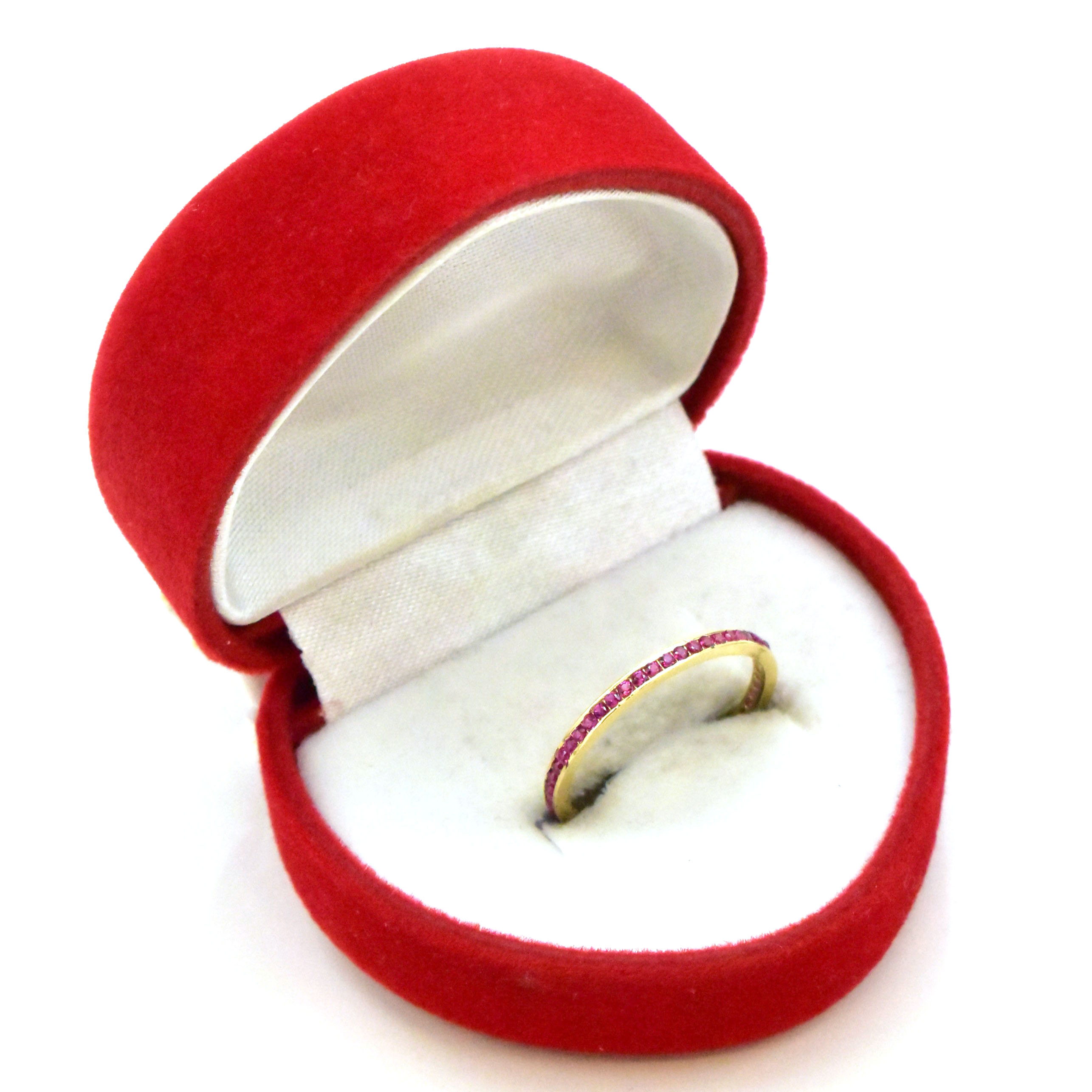 Златен пръстен с лилав камък - размер 53