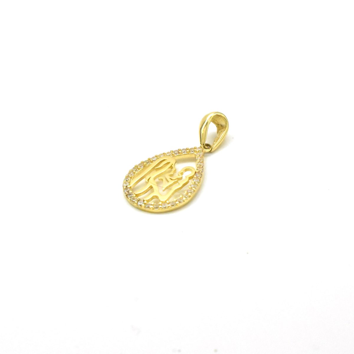 Златна висулка майка и дете 14K с цирконий