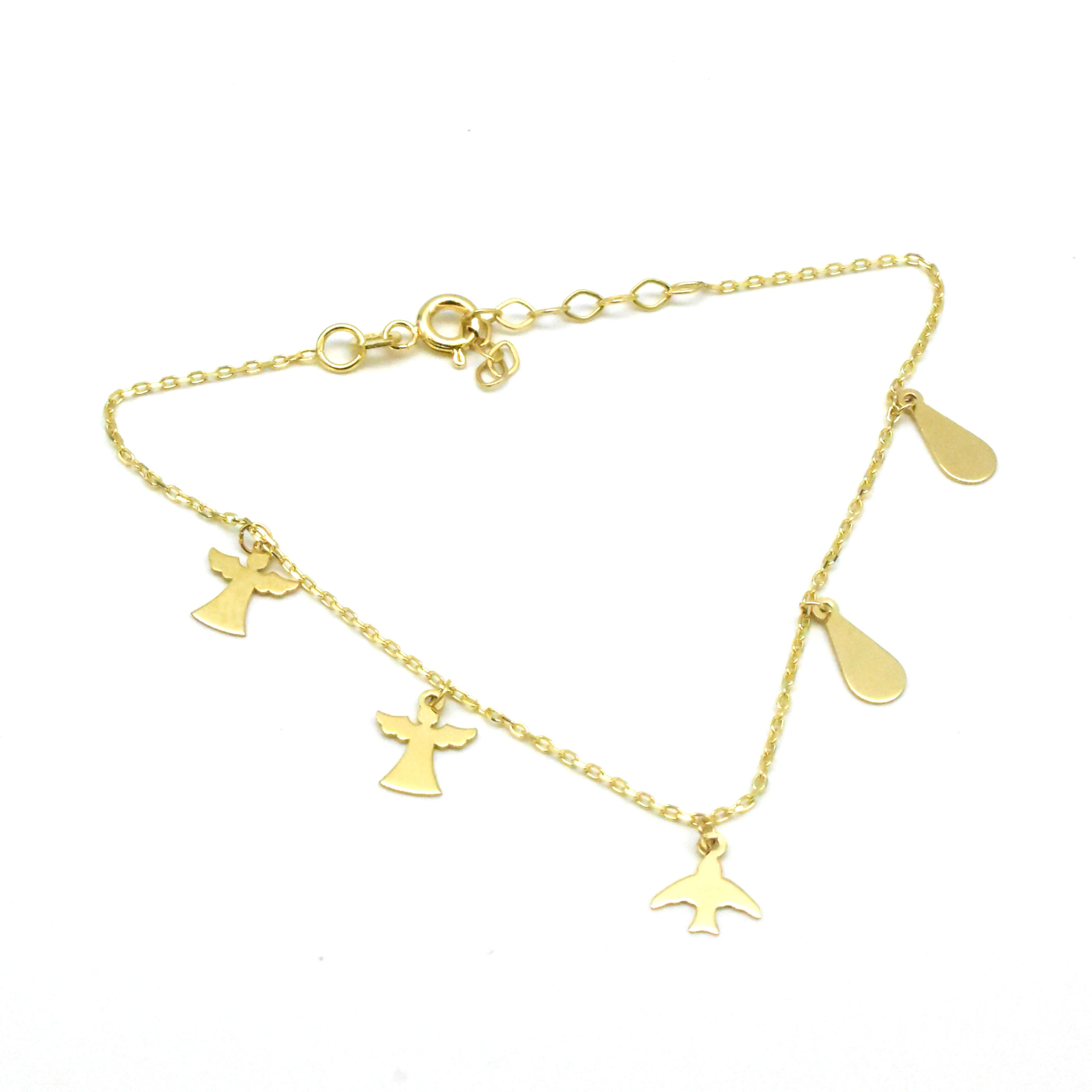 дамска златна гривна angels birds 14K